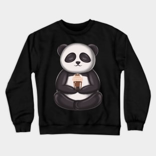 Funny Yoga Boba Panda Crewneck Sweatshirt